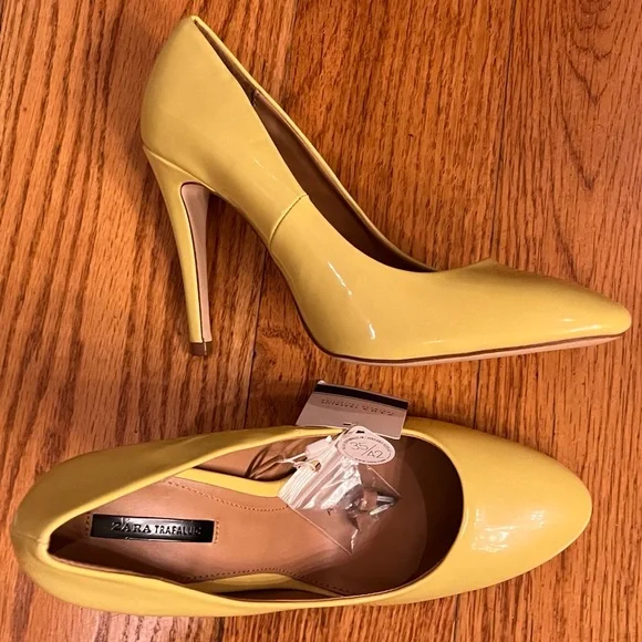 Zara Shoes Nwt Zara Trafaluc Stiletto Heels Yellow Poshmark